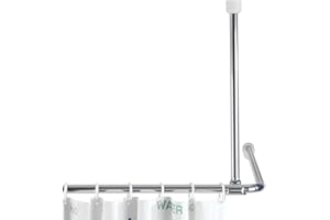 WENKO Soporte para barra de ducha aluminio 57 cm Shower Rail Holder 25 mm Long 57, Chrome/White