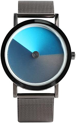 Turntable Geek Watch for Men Women, No Pointer Gradient Color Dial, Cool Unisex Vortex Spiral Watches