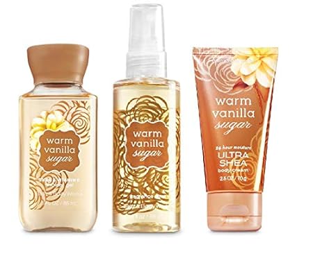 Bath & Body Works WARM VANILLA SUGAR Travel Size Mini Combo Set