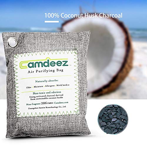 4 Pack Camdeez Natural Air Purifying Bags, Gym Bag & Shoe Deodorizer