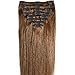Standard Weft 16 Inch 90g Light Brown Clip in 100% Real Remy Human Hair Extensions 8 Pieces 18 Clips