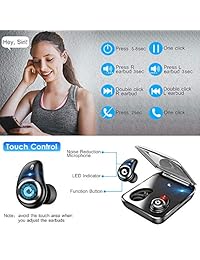 Auriculares inalámbricos GUSGU Ture inalámbricos IPX7 resistentes al agua con Bluetooth TWS auriculares intrauditivos Bluetooth con funda de carga de 2000 mAh auriculares estéreo inalámbricos Micrófono Buit in (negro)