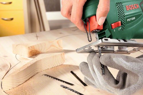 Bosch Home and Garden Stichsäge PST 650 (500 Watt, Schnitttiefe in Stahl/Holz 4mm/65mm, im Koffer) Grün – Bild 8