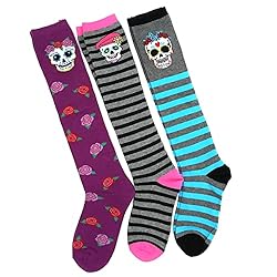 TeeHee Novelty Cotton Knee High Fun Socks 3-Pair