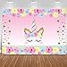 Unicorn Backdrop Birthday 3x5 ft Unicorn Photography Background for Girls Birthday Party, Rainbow Floral Backdrop Unicorn Party Supplies Studio