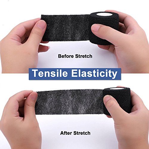 Self-Adhesive Cohesive Wrap Bandage Flexible Stretch Tape Athletic Strong Elastic First Aid Tape for Wrist, Ankle Sprains, Swelling 12 Packs, 2Inch X 5Yards
