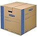 Bankers Box Medium Prime Moving Boxes, Tape-Free FastFold with Reinforced Handles and Attached Locking Lid (Pack of 15)