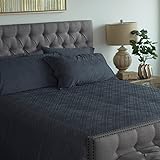 Cariloha Bamboo Jacquard Duvet Cover Set by Includes Duvet Cover and Pillow Shams - 3 Degrees Cooler than Cotton - 100% Viscose from Bamboo (Blue Lagoon, King)