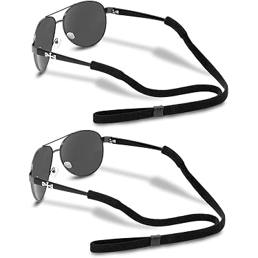 4 Cordons Pour Lunettes De Sport – Réglables, Antidérapants – Pour Hommes, Femmes, Enfants – Couleur Noir