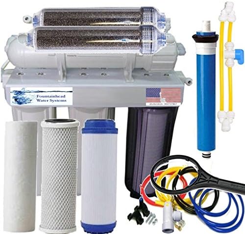 Aquarium Reef Reverse Osmosis & Deionization System w Manual Flush 75 GPD.