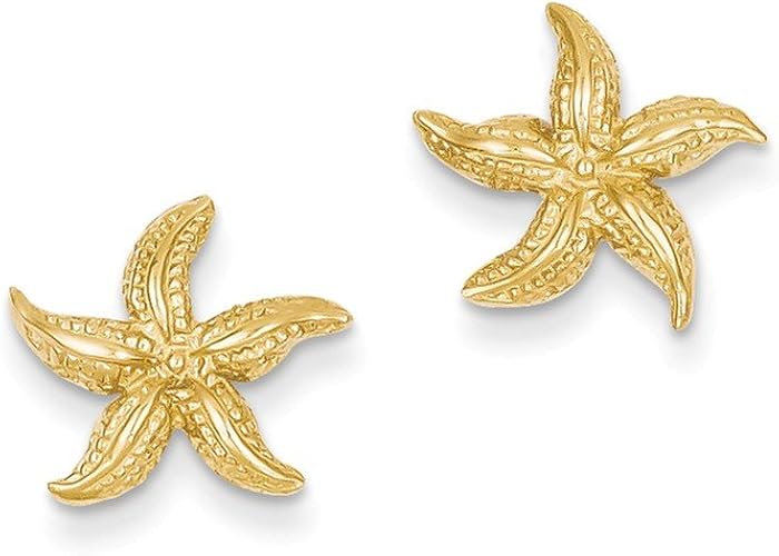 Amazon プライスロック Pricerock 14 K ゴールド スターフィッシュ ピアス ピアス 通販