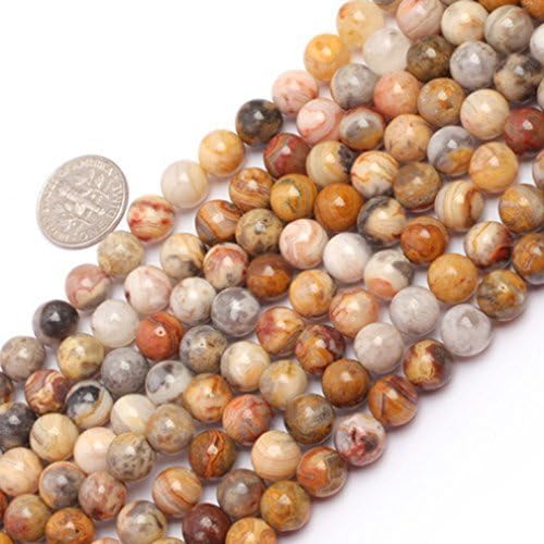 8mm Round Gemstone Crazy Lace Agate Beads Strand 15 Inch Jewelry Making Beads