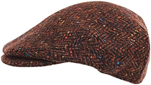 100% Handmade Handwoven Tweed.Irish Flat Cap.Brown Herringbone.Made by Hanna Hats