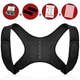 Posture Corrector for Women and Men KarmaRebirth Upper Back Brace with Back Magnet Shoulder Cushion Adjustable Clavicle Kyphosis Brace Improves Posture Relieve Lower Neck and Upper Back Pain