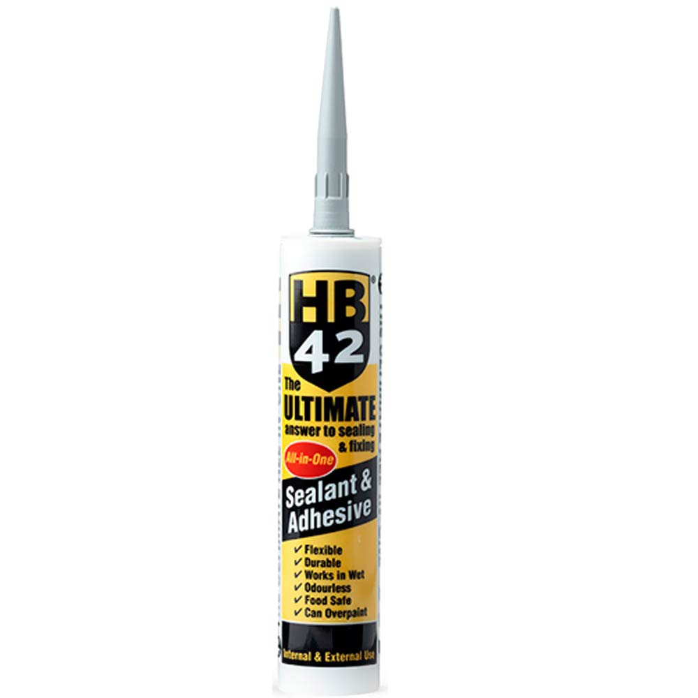 HB42 Ultimate Sealant Adhesive Grey 310ml Cartridge Best in Class UK Supplier, CT1 Equivalent, Contruction Adhesive
