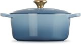 Le Creuset Signature Enamelled Cast Iron Round Casserole 24 cm Chambray view 3