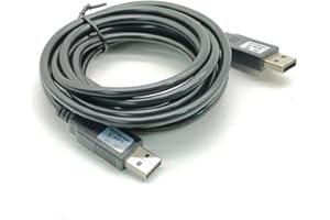 Pidwaok FT232RL USB to USB Null Modem Cable, 2.5 Meter Serial Adapter with Full-Speed 3M Baud Support for Device Programming 
