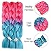 2 Tone Ombre Jumbo Braiding Hair Extention High Temperature Kanekalon Synthetic Braiding Crochet Twist Hair Braids With Small Free Gifts 24inch 3pcs/lot(Pink/Lake Blue)