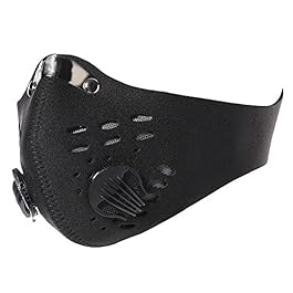 JontyTM Black Neoprene PM 2.5 N95 Anti Pollution Activated Carbon Dust Face Mask with Breathing Valve