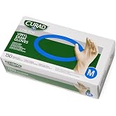 Curad Stretch Vinyl Exam Gloves, Latex Free, Medium, 150 Count