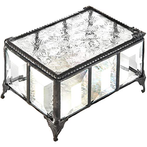 Caja Joyas Vidrio Caja De Vidrio Transparente Con Marco Dorado