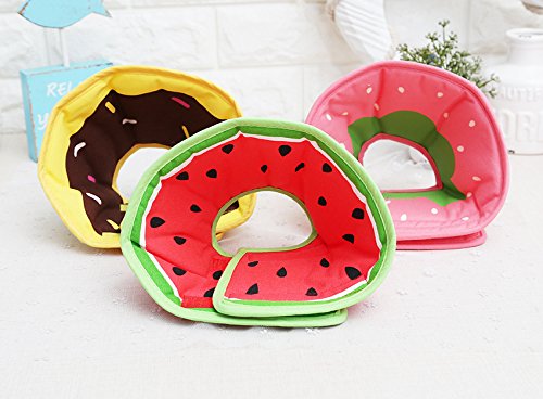 Stock Show 1Pc Pet Dog Recovery Collar, Cotton Wound Healing Protective Cone Elizabethan Collar for Puppy Cat, Red Watermelon, S