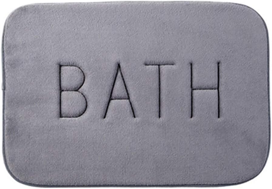 charmsamx 15"X22" Memory Foam Bath Mat Anti Slip Bath Rug with Strong Absorbent Soft Short Plush Bathroom Rugs Machine Washable Bath Rug Runner Shower Rug Mats for Kitchen Bathroom Floors Blue