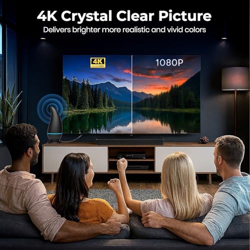 2026 Indoor TV Aerial, Digital TV Ariels Indoor 300+ Miles Long Range with Signal Booster for UK Freeview Local Channels, Amplified Digital TV Antenna Supports 4K 1080P HD with 13Ft Long Cable