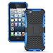 iPod Touch 6th 5th Generation Case with Kick Stand, Hybrid Heavy Duty Cover, Slim Fit Rugged Bumper Cases with Kickstand for Apple i Pod Touch 6 th 5 th (Blue with Stand)