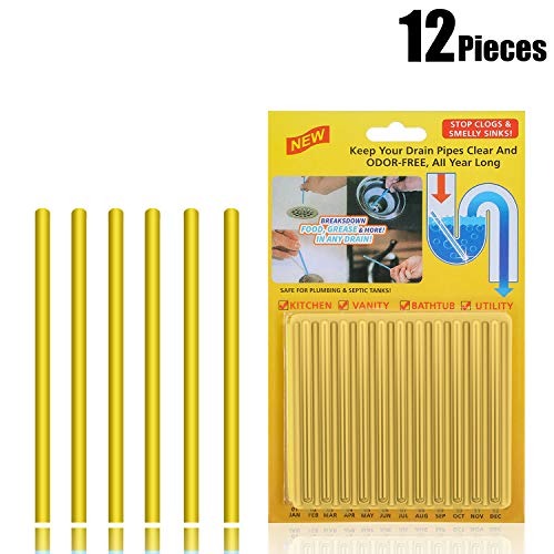 60 Pieces Drain Sticks Drain Cleaner Sticks Drain Deodorizer Sticks Non