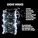 ADDLON Curtain String lights 300 LED Icicle Lights Fairy Starry Lights 8 Modes Decorative Lights For Wedding Bedroom Holiday Party Indoor outdoor UL Certification (Cold white)