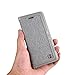 Aroko iPhone 7Plus Case iPhone 8 Plus Leather Case Canvas Wallet Slim Fit Folio Book Cover Flip Wallet Case with [Business Card Holder] for iPhone 8 Plus / 7 Plus (7plus/ 8plus 5.5inch, Grey1)