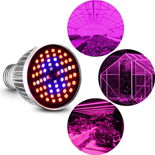 Full Spectrum E26 LED Grow Light Bulb, 60W Grow Plant Light for