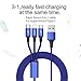 Multi USB Cable, USB to Lightning/Micro/USB C 3 in 1 Braided Charging Cable for iPhone X/8 Plus/7 Plus/iPad/MacBook/Galaxy S8 Plus Note 8/Lg V20(Blue)