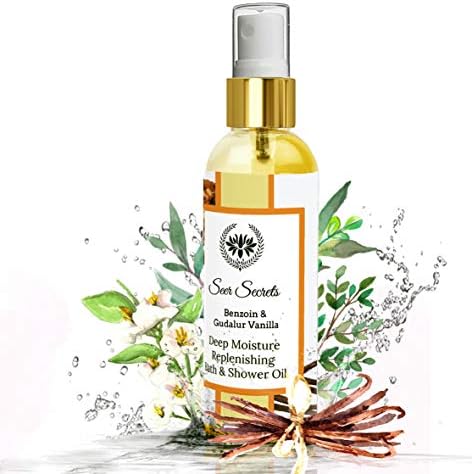Seer Secrets Benzoin and Gudalur Vanilla Body Lotion Replacement Deep Moisture Replenishing Bath and Shower Oil Mist with SPF 9, 100 ml