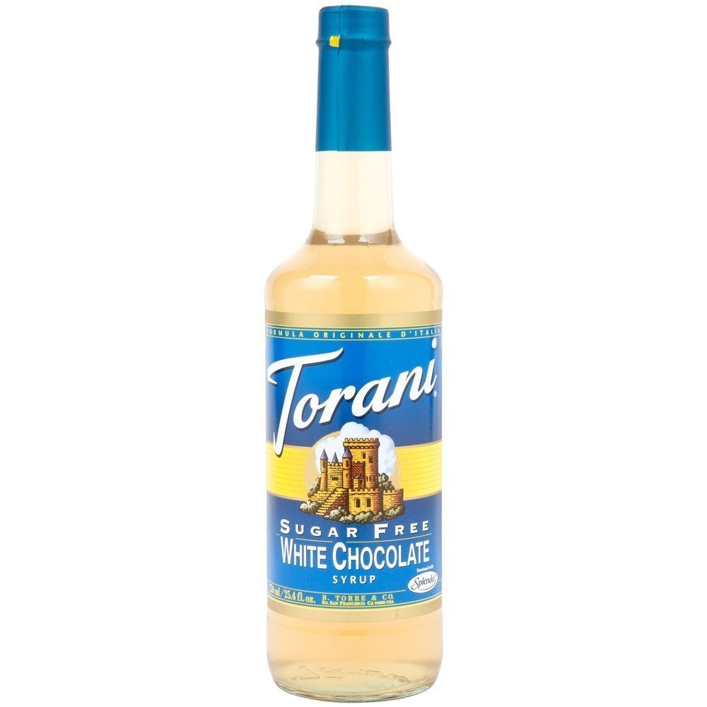 Amazon Com Torani Sugar Free White Chocolate Syrup With Splenda 750 Ml Grocery Gourmet Food