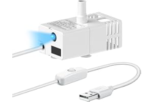 Veken Upgraded Replacement Pump for 50oz, 95oz and 108oz Pet Fountain Cat Water Fountain Dog Water Dispenser Ultra Quiet Long Lifespan Water Pump, USB Cable, LED Lights