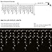 LED Icicle Lights, YUNLIGHTS 16.5 ft 216 LED Plug in Fairy String Lights, Warm White Curtain Christmas Lights for Bedroom Patio Yard Garden Wedding Party
