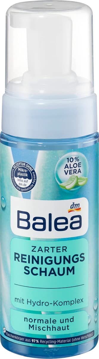 Delicate Cleansing Foam with 10% Aloe Vera and Hydro-Complex | For Thorough and Gentle Cleaning | For Normal and Combination Skin | 150 ml