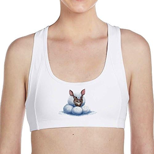 Ingregair Women Cartoon Cute Pangolin Snowball Athletic Gym Yoga Bra Top Fitness