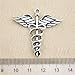 NEWME 12pcs Caduceus Medical cane Charms Pendant For DIY Jewelry Wholesale Crafting Bracelet and Necklace Making