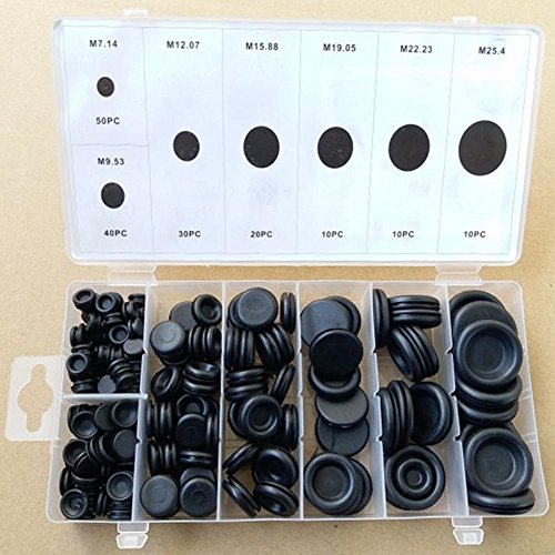 Whitelotous 170pcs Multi-function Rubber Grommets Electrical Wire Gasket Kit for Car Firewall Hole Plug Set