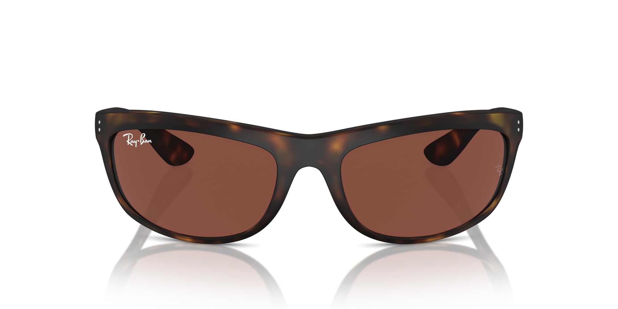 Ray-Ban Men’s RB4089 Balorama Rectangular Sunglasses, Matte Havana/Red, 62 mm