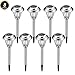 voona Solar LED Outdoor Lights 8-Pack Stainless Steel Pathway Landscape Lights for Outdoor Path Patio Yard Deck Driveway and Garden, (Silver)