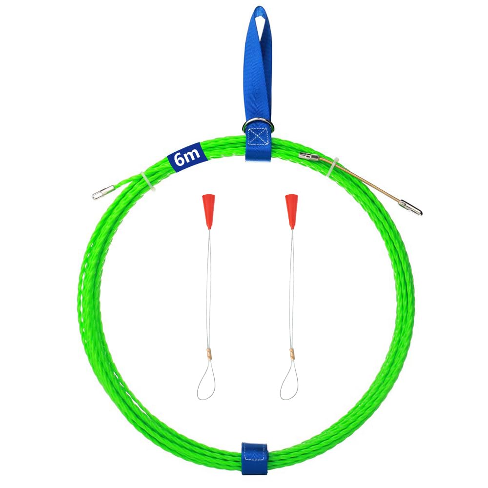 QZATACAEN 6M 4.0mm Fish Tape Cable Puller,Fish Tape Wire Tool, Power Cable Pulling Tool,Suitable for Cable Routing in Pipeline Electrical installations