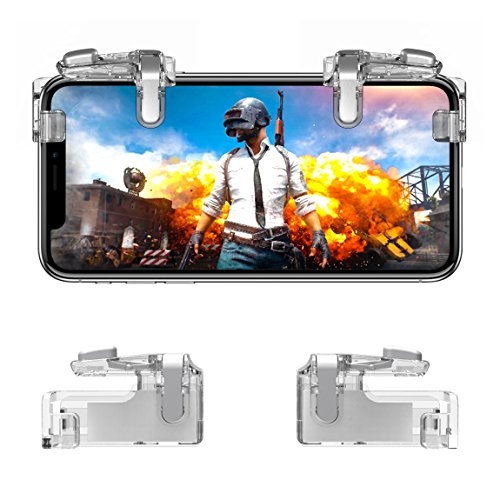 Mobile Game Controllerã€Upgraded Versionã€‘- PUBG / Fortnite / Knives Out Mobile Controller, Hill & Wood Sensitive Shoot and Aim Triggers for L1R1 Mobile Game Trigger Joystick for Android & iPhone