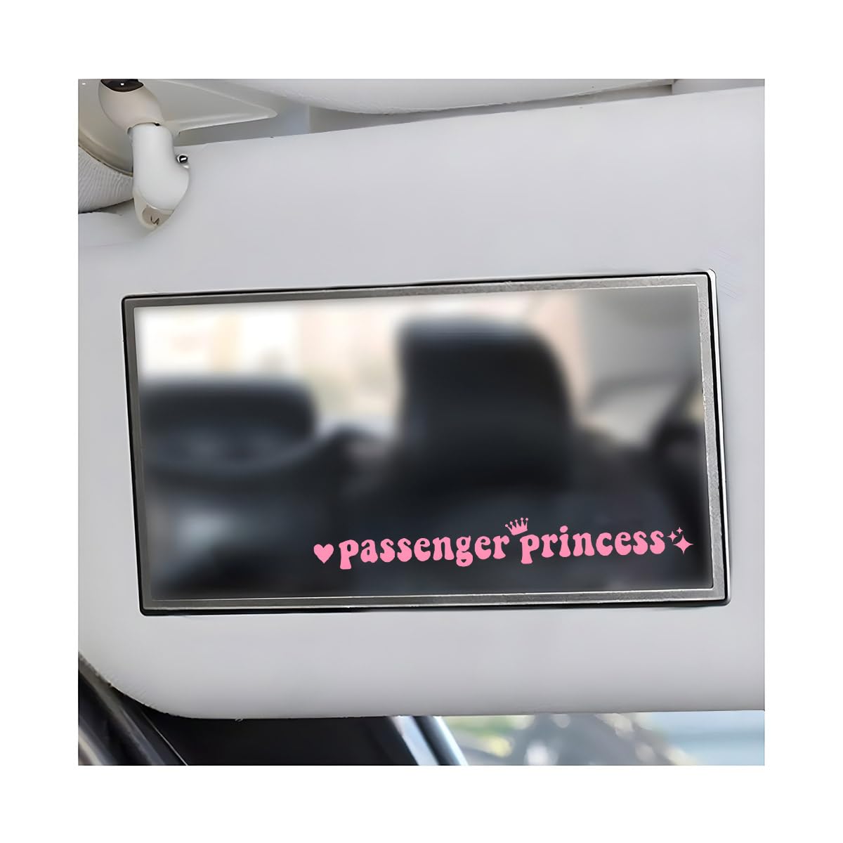 Photo 1 of Yourkar Passenger Princess Sticker, Cute Stickers for Car Window Rearview Mirror, Girls Automotive Window Rearview Mirror Decoration Stickers, Universal Car Accessories (Pink, Short)