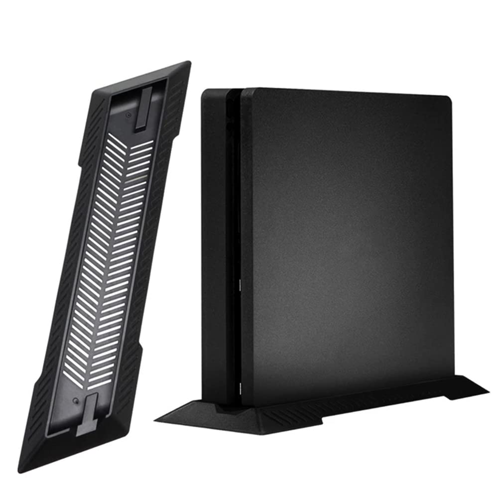 Chenkxin Vertical Stand for PS4 Slim, Built-in Cooling Vents and Non-Slip Feet Steady Base Mount Holder for PlayStation 4 Slim Console, Black