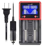 UltraFire Universal Battery Charger,H2,Portable Travel Speedy smart charger for 12.V/3.7V Rechargeable Batteries,1000mA Fast Car charger Powered 18650 charger for AA/AAA Li-Lon NiMH C CR123A and More