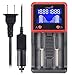 UltraFire Universal Battery Charger,H2,Portable Travel Speedy smart charger for 12.V/3.7V Rechargeable Batteries,1000mA Fast Car charger Powered 18650 charger for AA/AAA Li-Lon NiMH C CR123A and More